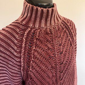 Free People Dusty Rose Cable Sweater - Size Small